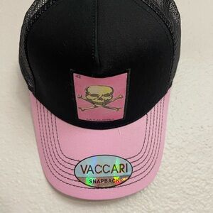 Black and Pink Baseball Cap with Patch